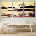 thumbnail image 2 of PixonSign Canvas Print Wall Art Set Silhouette Wetland at Dawn Nature Wilderness Photography Realism Contemporary Landscape Colorful Multicolor Ultra for Living Room, Bedroom, Office - 24"x36"x3, 2 of 5