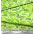 thumbnail image 3 of Soimoi Green Silk Fabric Pine Leaves Decor Fabric Printed Yard 42 Inch Wide, 3 of 3