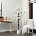 thumbnail image 6 of Nearly Natural 6ft. Artificial Cherry Blossom Tree with White Decorative Planter, White, 6 of 8