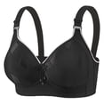 thumbnail image 3 of Feancey Wireless Full Coverage Bra for Older Women High Support Comfort Bra Adjustable Strap Everyday Brassiere Breathable Minimizer Bras Black 44, 3 of 10