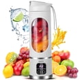 thumbnail image 1 of Batidora Portátil sin Cable,Mini Licuadora, Licuadora de Batidos con 12 Cuchillas, para Batidos y Smoothies,Zumos, Recargable, 450ml Diseño de doble cubierta con asa, 1 of 5