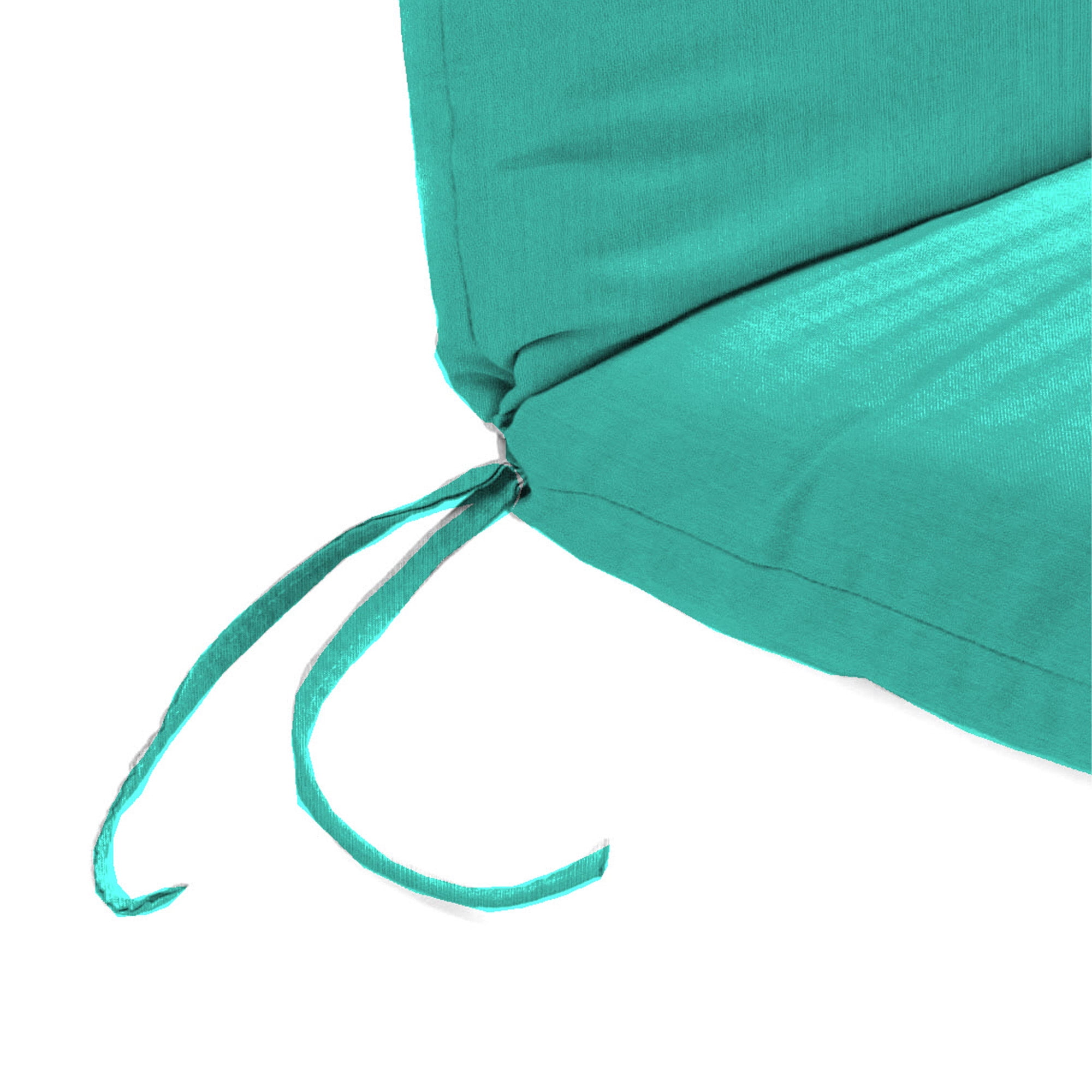Jordan Manufacturing 37" x 19" Blue Turquoise Solid Rectangular Outdoor Chair Cushion with Ties