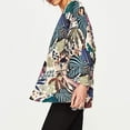 thumbnail image 4 of Mujeres Chifón Playa Kimono Mariposa Aves Hojas Impresión Frente Abierto Loose Thin Bikini Cover Up Abody XL, 4 of 7