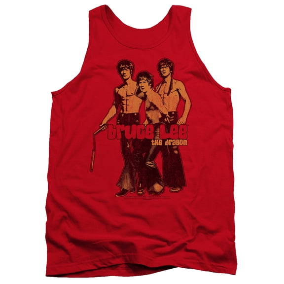 Bruce Lee Nunchucks Adult Tank Top Red