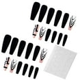 thumbnail image 5 of Elegant Black Ballet On Nails For Women Coffin Shape False Nail Removable Beauty Line Design, 5 of 6