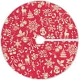 thumbnail image 1 of FMSHPON Christmas Red Background Xmas Christmas Tree Skirt Stand Mat for Holiday Party Decoration Indoor Outdoor 36 inches, 1 of 6