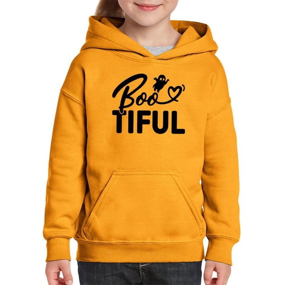Bootiful. Cute Ghost And Heart Hoodie Juniors -Image by Shutterstock, x-Large