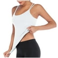 thumbnail image 3 of BiZtdJrK Womens Camisole Tank Tops Criss-Cross Back Spaghetti Strap Athletic Tanks Lightweight Yoga Workout Camis Shirts White XL, 3 of 6