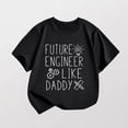 thumbnail image 2 of Faraee Toddler Baby Boys Girls Father's Day T-Shirt Kids Short Sleeve Funny Letters Graphic Tee Summer Casual Cotton Basic Tops Dark Gray 9-10 Years, 2 of 3