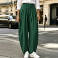 thumbnail image 2 of Bovxnpu Womens Casual Athletic Pants Lounge Pants High Waist Pleated Cotton Linen Wide Leg Loose Casual Pants, 2 of 8