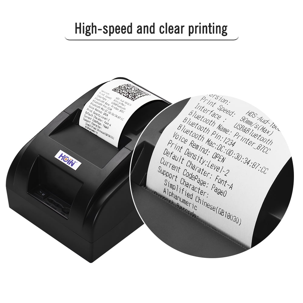 HOIN USB 58mm Thermal Receipt Printer Ticket Wired Printing ESC/ POS Printer 
