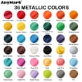 thumbnail image 2 of Set de pintura acrílica metalizada AnyMark, 36 colores, 60 ml, 12 pinceles, 2 of 7