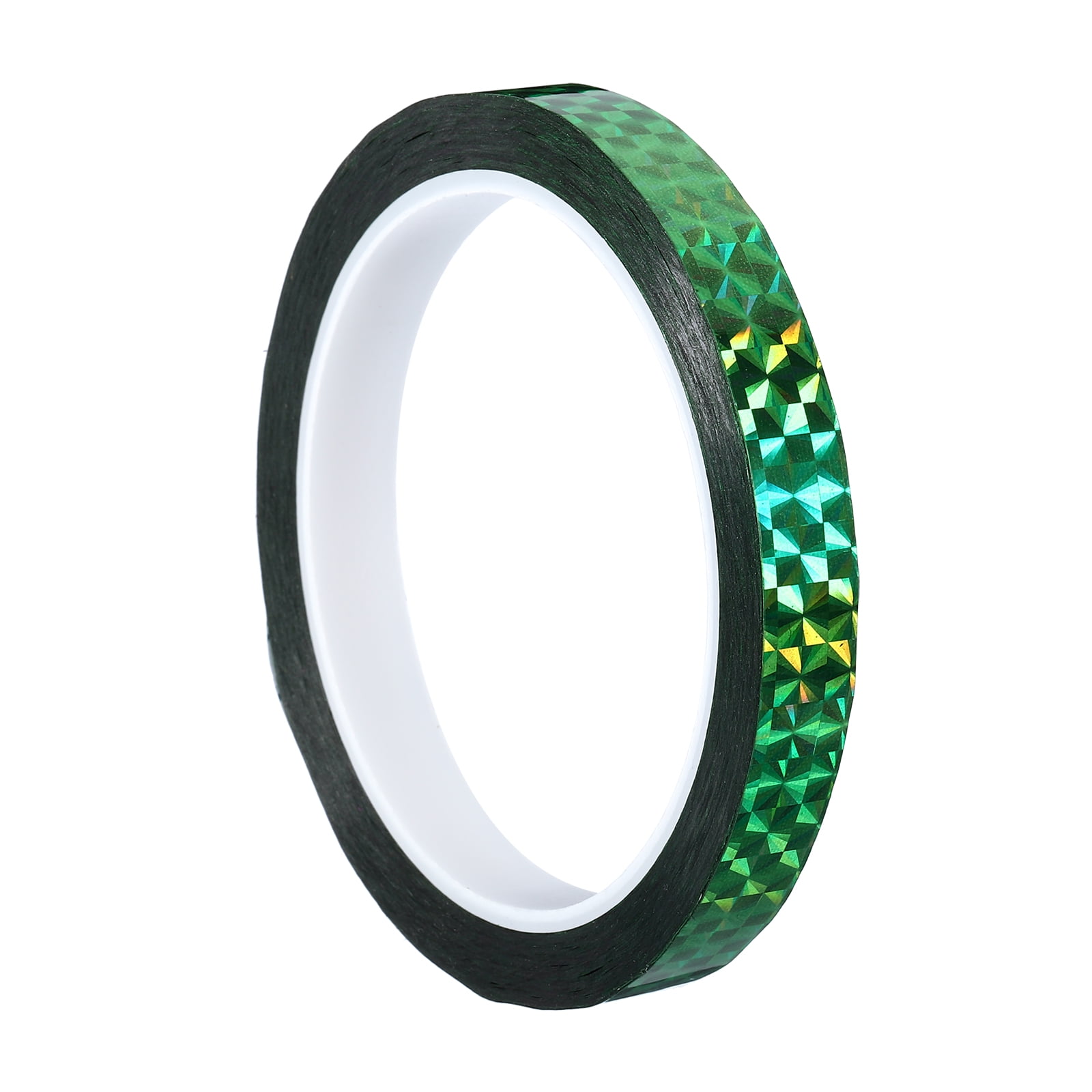 12mm x 50m Prism Tape, Holographic Reflective Self Adhesive for DIY Art Craft Wrapping Decoration, Green