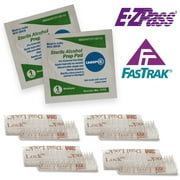 EZ Pass Mounting Kit: Ezpass Strips, 3M Dual Lock Tape - Peel-and-Stick Strips - 8 Pieces (4 Set) with Alcohol Prep Pad (2 Pieces) - (for Mounting 2 Ez Pass)