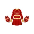 thumbnail image 3 of YEAHDOR Cheer Team Uniform for Schoolgirls Cheerleading Outfit Carnival Masquerade Costume Dress with Hand Flower Balls Red 8, 3 of 5