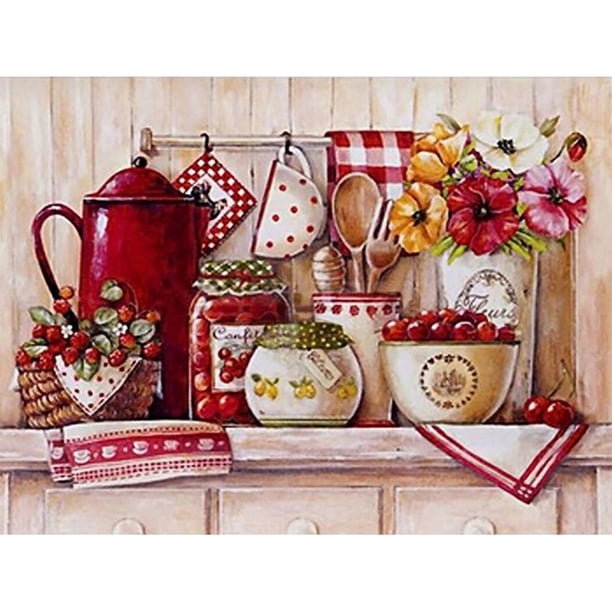 Juego de té 5d Diy taladro cuadrado completo diamante pintura decoración del hogar arte artesanía adornos para la habitación Hugtrwg Para estrenar