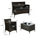 thumbnail image 4 of Costway 4PCS Rattan Patio Furniture Set Cushioned Sofa Chair Coffee Table Black, 4 of 9
