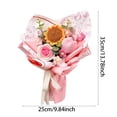thumbnail image 3 of Handmade Crochet Sunflower & Rose Bouquet - 35cm/13.78in Knitted Flower Arrangement, Home Decor Gift, Tulip Mix (Pink & Yellow), 3 of 6
