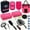pink, variant on 22pcs Car Wash Cleaning Tools Kit Car Detailing Set with Blue Canvas Bag Collapsible Bucket Wash Mitt Sponge Towels Tire Brush Window Scraper Duster Complete Interior Car Care Kit
