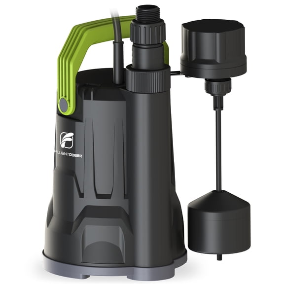 FLUENTPOWER 3/4 HP Submersible Sump Pump, 3000 GPH, Vertical Float Switch, Auto/Manual Drainage, 26-Ft Head