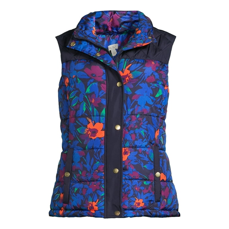 Floral puffer vest top