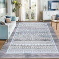thumbnail image 7 of Wellber Boho Area Rug Wellber Moroccan Rugs Washable Carpet for Bedroom Living Room Home Decor,4'x6',Gray Blue, 7 of 7
