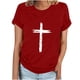 thumbnail image 2 of Fiudx Ofertas de La Semana Camiseta Informal de Manga Corta con Cuello Redondo Estampada para Mujer, 2 of 4