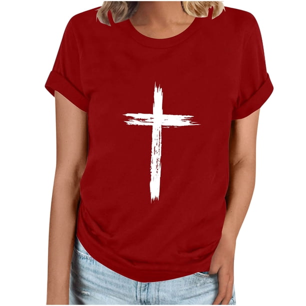 Camiseta Casual de Manga Corta de Cuello Redondo Impresa para las Mujeres, 95% Poliéster 5% Spandex Vintage Top Ligero para Diario, Fiesta Y Primavera Verano