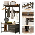 thumbnail image 5 of 33.1" Wide Hall Tree with 2 Movable Drawers, Shoe Storage, Shelves and Garment Racks, 5-in-1 Entryway Bench with 23 Hooks (Fixed and Movable), 5 of 7