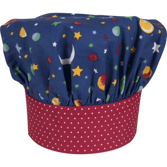 Handstand Kitchen Child's 100% Cotton Adjustable Band Chef's Hat - Stars & Planets