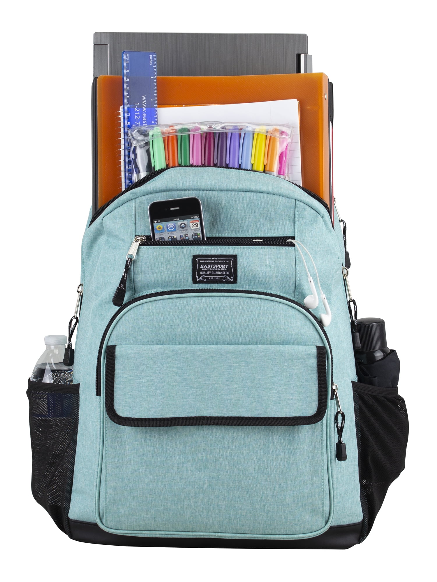 Eastsport Unisex Everyday Tech Backpack, Mint Black