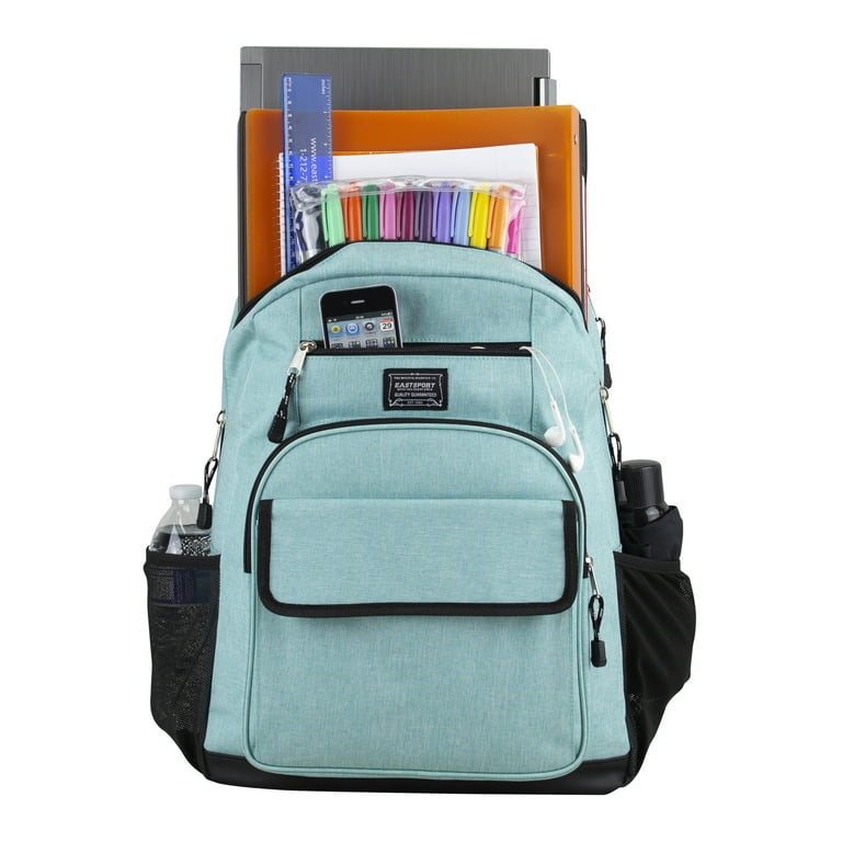 Eastsport Unisex Everyday Tech Backpack, Mint Black