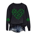 thumbnail image 4 of Besolor Chandail en Molleton pour Femmes St Patricks Day Trèfle Imprimé Manches Longues Pull Décontracté Col Rond Graphique, 4 of 5