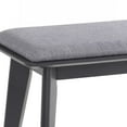 thumbnail image 2 of Benjara BM219268 Fabric Upholstered Wooden Bench with Angled Legs, Gray, 2 of 2