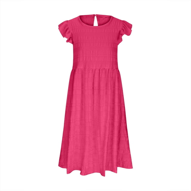 Robes d'Été pour Filles pour Usage Quotidien et Extérieur Robe Décontractée Taille Élastique pour Âges 6 15 Design Léger et Léger pour Confort et Style