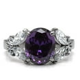 thumbnail image 3 of Stainless Steel Women's Engagement Ring with Cubic Zirconia Amethyst - Size 5, 3 of 4