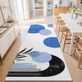 thumbnail image 3 of Hallway Runner Rug 2'x6', Boho Middle Century Kitchen Runner Rugs Non-Slip Carpet Mats, Abstract Blue Geometric Botanical Bedside Rugs Runners Washable Floor Carpet for Bathroom Laundry Room, 3 of 8