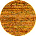 thumbnail image 2 of Rugs.com Calypso Collection Rug – 4 Ft Round Yellow Medium Rug Perfect For Kitchens, Dining Rooms, 2 of 8