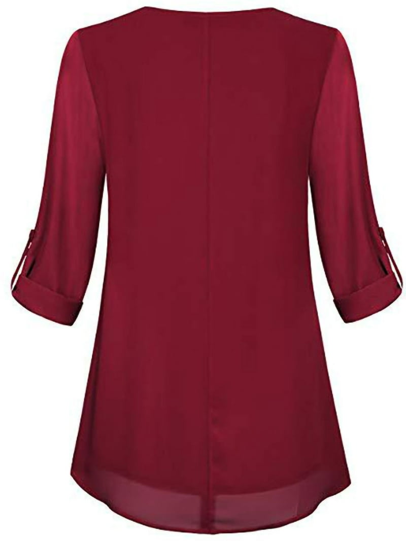 Colisha Women Workwear Shirt Elegant Formal Chiffon Blouse Buttons