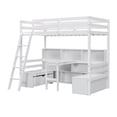 thumbnail image 5 of White Twin Loft Bed w/ Desk, Storage, &amp; Shelves - Solid Pine Wood Frame, Space-Saving Design for Bedrooms. 79.5"x61.9" Modern Style., 5 of 6