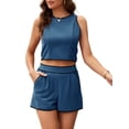 thumbnail image 2 of Women Summer Casual 2 Pieces Set Sleeveless Tank Tops & Shorts Suit, 2 of 5