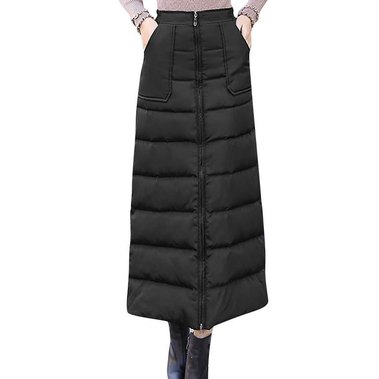 Ski Skirt Women's Fashion Casual Warm Stylish Cold Skirt Long Length Down  Wrap Skirt Dress