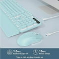 thumbnail image 4 of Wagpak Wireless Keyboard and Mouse Backlit - Retro Round Keycaps, Detachable Wrist Rest, Mint Green, New, 1 Count, 4 of 7