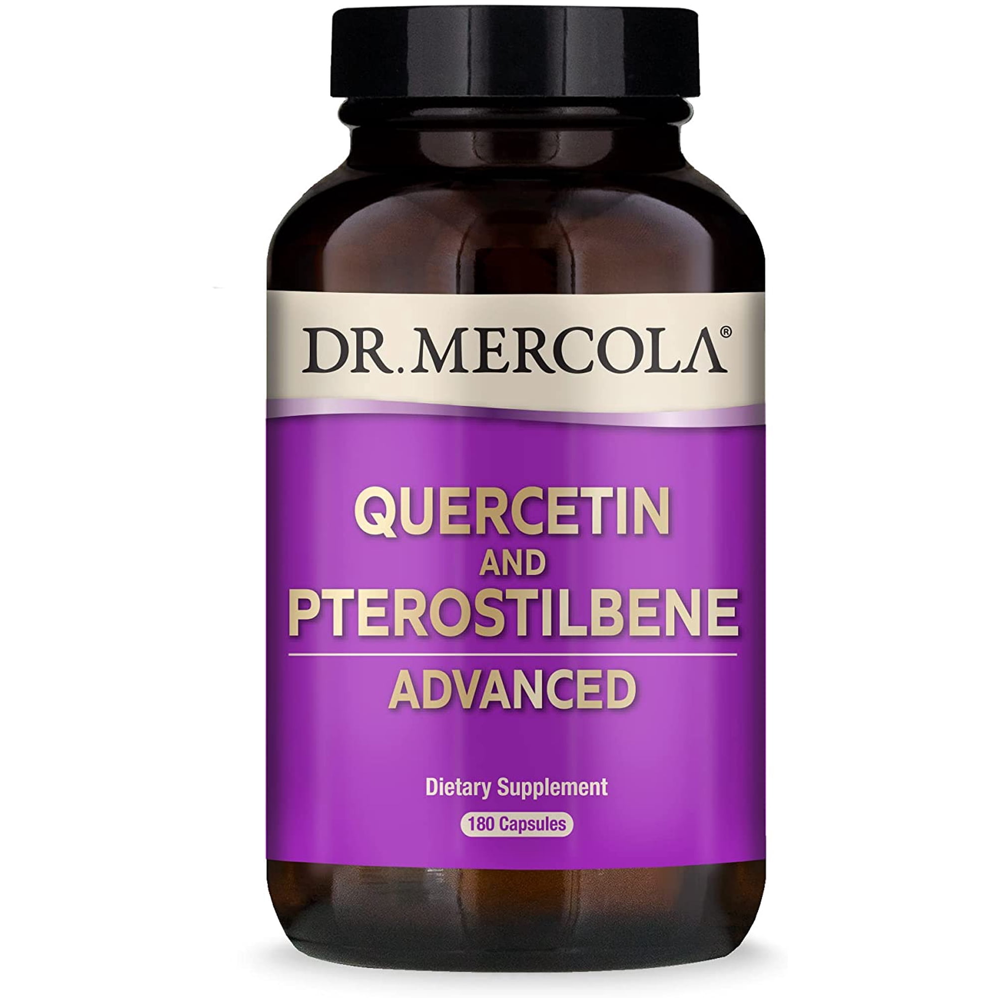Dr. Mercola Quercetin & Pterostilbene Advanced, 90 Servings (180 Capsules), non GMO, Gluten Free, Soy Free