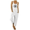 thumbnail image 2 of Conairie Overalls For Womens Flower Print Adjustable Straps Jumpsuits One Piece Outfits With Pockets White XXL, 2 of 4
