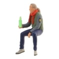thumbnail image 1 of Estatuas de personas pequeñas pintadas a escala 1:64, juguetes, maquetas, dioramas Beber hombre gris, 1 of 9