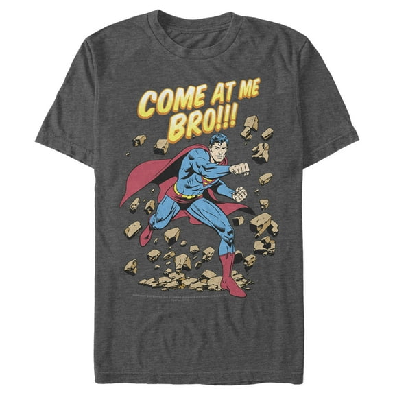 Men's Superman Come At Me Bro  Graphic Tee Charcoal Heather Medium