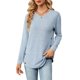 thumbnail image 1 of Blusas de Larga con Cuello Redondo para Mujer, Blusas Holgadas con Botones para Otoño e Invierno 2025. Azul S, 1 of 10