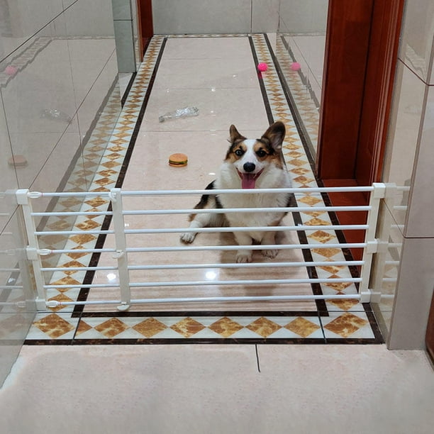 DOLITY Expandable Gate Barrier Stair Gate Pet Supplies Retractable Dog Gate Puppy Fence 56to100cmx42cm White