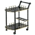 thumbnail image 5 of Serving Bar Cart Tea Trolley, 2 Tier Shelves on Rolling Wheels, Mobile Liquor Bar for Wine Beverage Drink Dinner Party, Utility Kitchen Storage Island Coffee Cabinet, 5 of 11